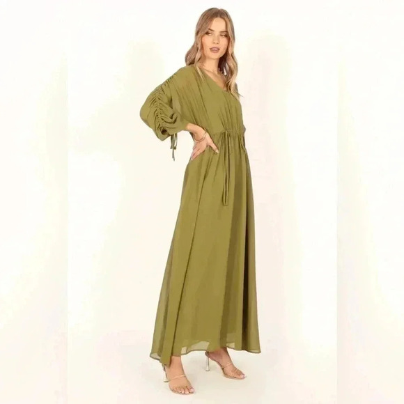 NWT PETAL & PUP GREEN SHEER MAXI DRESS XS - Picture 1 of 4